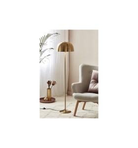 Lampa Podłogowa Nordlux E27 60W Metal Mosiądz w nowoczesnym wnętrzu.