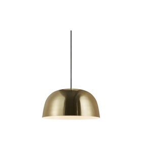 Wisząca lampa Nordlux E27 60W z metalowym kloszem mosiężnym.