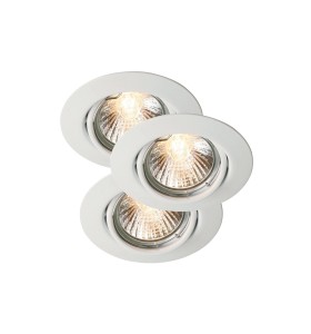 Lampa sufitowa oprawa podtynkowa TRITON Nordlux 3x5W Biały Metal, trzy okrągłe reflektory.