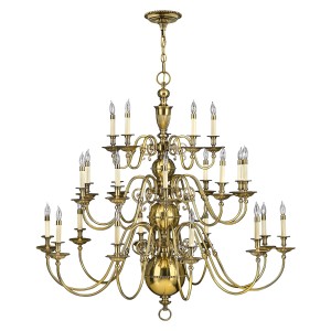 Lampa wisząca/żyrandol Cambridge Elstead Lighting mosiądz złoty 25x40W E14.