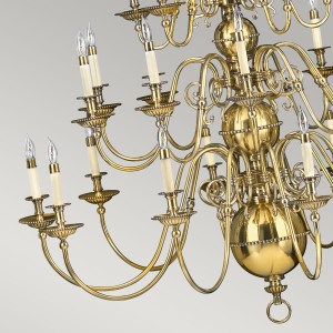 Lampa wisząca/żyrandol Cambridge Elstead Lighting mosiądz złoty.