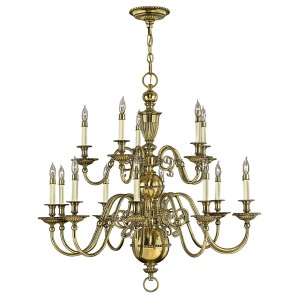 Lampa wisząca/żyrandol Cambridge Elstead Lighting 15x40W E14 Mosiądz Złoty