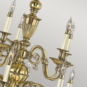 Lampa wisząca Cambridge Elstead Lighting 15x40W E14 Mosiądz Złoty.