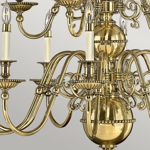 Lampa wisząca/żyrandol Cambridge Elstead Lighting 15x40W E14 mosiężna złota.