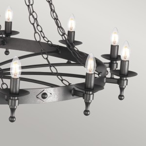 Lampa wisząca Warwick Elstead Lighting, żelazo grafit, 18x60W E14.
