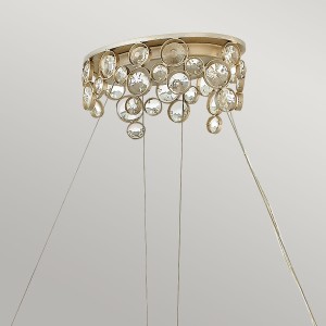 Lampa wisząca żyrandol Anya Elstead Lighting złoty z kryształami.