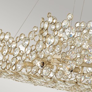 Złota lampa wisząca Anya Elstead Lighting z kryształkami.