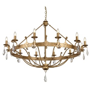 Lampa wisząca Windsor Elstead Lighting 12x60W E14 Stal Złoty.