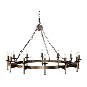 Lampa wisząca/żyrandol Cromwell Elstead Lighting 12x60W E14 Żelazo Brązowy.