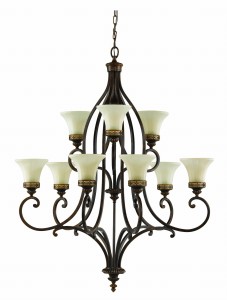 Lampa wisząca/żyrandol Drawing Room Elstead Lighting 9x100W E27 Stal Brązowy.