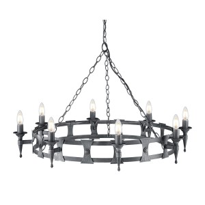 Lampa wisząca/żyrandol Saxon Elstead Lighting 8x60W E14 Żelazo Grafit.