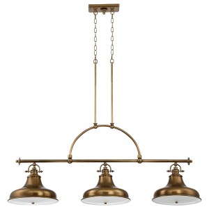 Lampa wisząca Emery Elstead Lighting 3x100W E27 metal mosiądz.