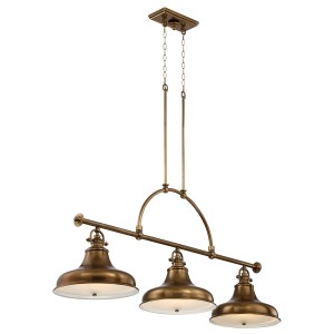 Lampa wisząca Emery Elstead Lighting, 3 żarówki, mosiężna.