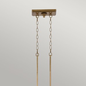 Lampa wisząca/żyrandol Emery Elstead Lighting w kolorze mosiądzu.