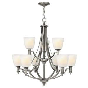 Lampa wisząca Żyrandol Truman HK-TRUMAN9 Elstead Lighting 9x60W E27 Stal Srebrny