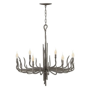 Lampa wisząca/żyrandol Spyre Elstead Lighting 6x60W E14 Stal Szary.