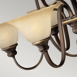 Lampa wisząca Cello Elstead Lighting z dziewięcioma żarówkami E27, stal brązowa.