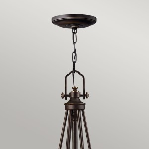 Lampa wisząca/żyrandol Mayflower Elstead Lighting 6x60W E27 Stal Brązowy widok z góry na detal.