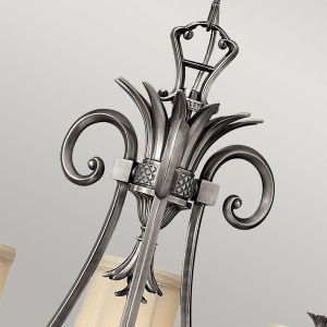 Lampa wisząca Plantation Elstead Lighting z ozdobnymi elementami w kolorze stal srebrny