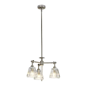Lampa wisząca Żyrandol Agatha BATH-AGATHA3P-BN Elstead Lighting 3x3W LED G9 Mosiądz Srebrny
