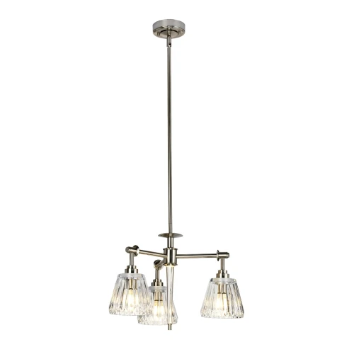 Lampa wisząca Żyrandol Agatha BATH-AGATHA3P-BN Elstead Lighting 3x3W LED G9 Mosiądz Srebrny