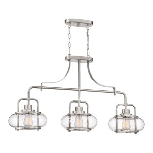 Lampa wisząca Żyrandol Trilogy QZ-TRILOGY-ISLE-BN Elstead Lighting 3x60W E27 Metal Srebrny