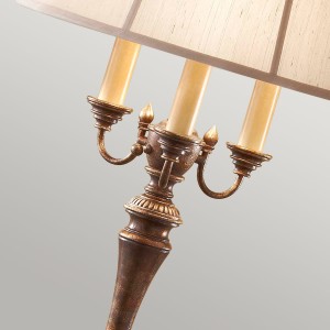 Lampa stojąca Gibson Elstead Lighting, brązowa, z czterema żarówkami E27.