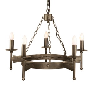 Lampa wisząca żyrandol Cromwell Elstead Lighting żelazo brązowy 5x60W E14.