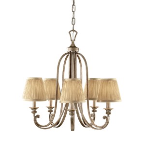 Lampa wisząca/żyrandol Abbey Elstead Lighting 5x60W E14 Stal Beżowy.