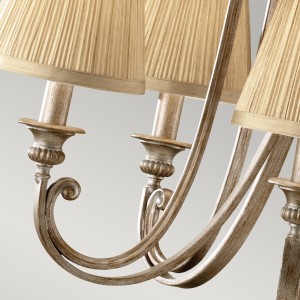Lampa wisząca Abbey Elstead Lighting z abażurami beżowa, 5x60W, stal.