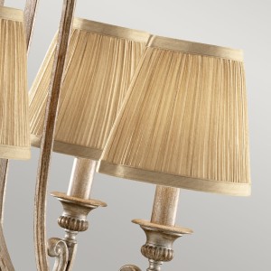 Lampa wisząca Abbey Elstead Lighting z beżowymi abażurami.
