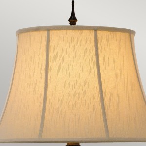 Lampa stojąca Augustine Elstead Lighting 1x60W E27 Stal Brązowy z jasnym abażurem.