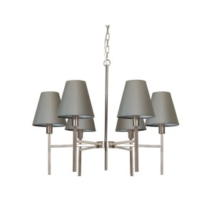 Lampa wisząca/żyrandol Lucerne Elstead Lighting 6x25W E14 Stal Szary.