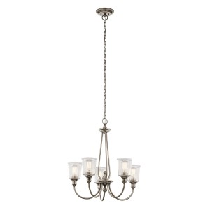 Lampa wisząca/żyrandol Waverly Elstead Lighting 5x60W E27 Stal Srebrny.