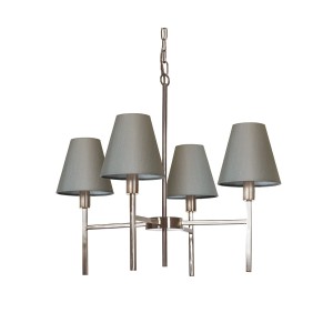 Lampa wisząca Żyrandol Lucerne LUCERNE-4LT Elstead Lighting 4x25W E14 Stal Szary