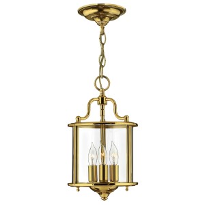 Lampa wisząca Żyrandol Gentry HK-GENTRY-P-S-PB Elstead Lighting 3x60W E14 Mosiądz Złoty