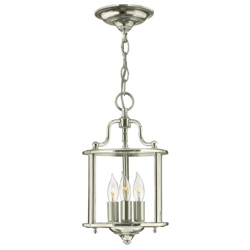 Lampa wisząca Żyrandol Gentry HK-GENTRY-P-S-PN Elstead Lighting 3x60W E14 Stal Srebrny
