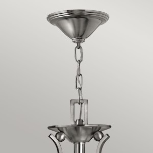 Lampa wisząca/żyrandol Bolla Elstead Lighting 3x60W E27 Stal Srebrny z metalowym łańcuchem.
