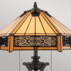 Lampa stojąca Indus Elstead Lighting 2x60W E27 Metal Wielokolorowy z ozdobnym abażurem.