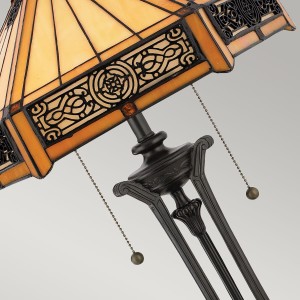 Lampa stojąca Indus Elstead Lighting 2x60W E27 Metal Wielokolorowy z witrażowym abażurem.