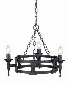 Lampa wisząca/żyrandol Saxon Elstead Lighting 3x60W E14 Żelazo Czarny.