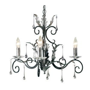 Lampa wisząca Żyrandol Amarilli AML3-BLK-SILVER Elstead Lighting 3x60W E14 Stal Czarny