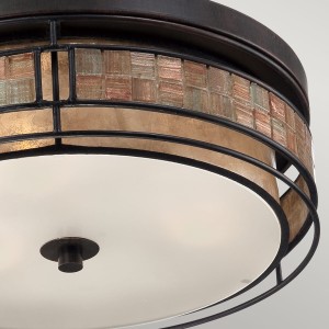 Lampa sufitowa plafon Laguna Elstead Lighting 3x40W brązowy metal detal przód.