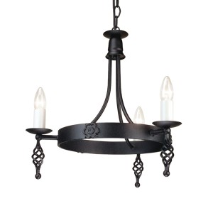 Lampa wisząca żyrandol Belfry Elstead Lighting czarny E14 3x60W.