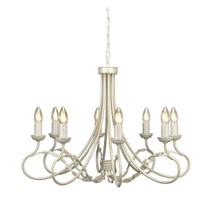 Lampa wisząca Żyrandol Olivia OV8-IVORY-GOLD Elstead Lighting 8x60W E14 Metal Złoty