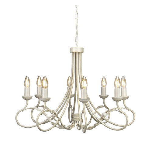 Lampa wisząca Żyrandol Olivia OV8-IVORY-GOLD Elstead Lighting 8x60W E14 Metal Złoty
