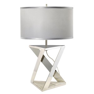 Lampa stojąca Aegeus Elstead Lighting stal srebrna z kloszem E27 60W.