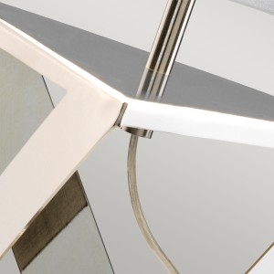 Lampa stojąca Aegeus Elstead Lighting 1x60W E27 Stal Srebrny detal podstawy urządzenia.