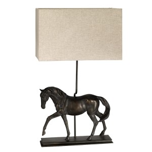 Lampa stojąca Dorado Elstead Lighting z figurką konia, brązowa, E27.