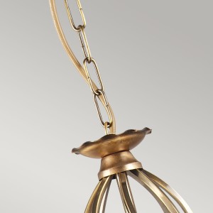 Lampa wisząca/żyrandol Aegean Elstead Lighting 3x60W E14 Stal Mosiądz z ozdobnym łańcuchem.